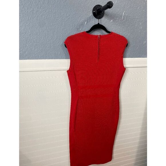 Karen Millen Women's Crew Neck Sleeveless Sheath Dress Red - Picture 7 of 11